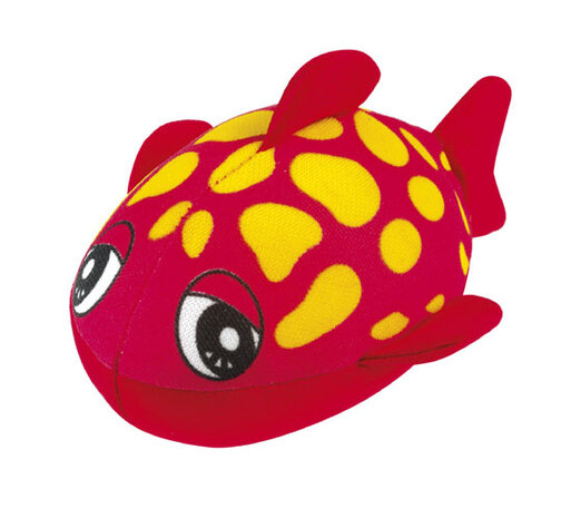 sponsdier vis junior polyester 12 cm rood/geel