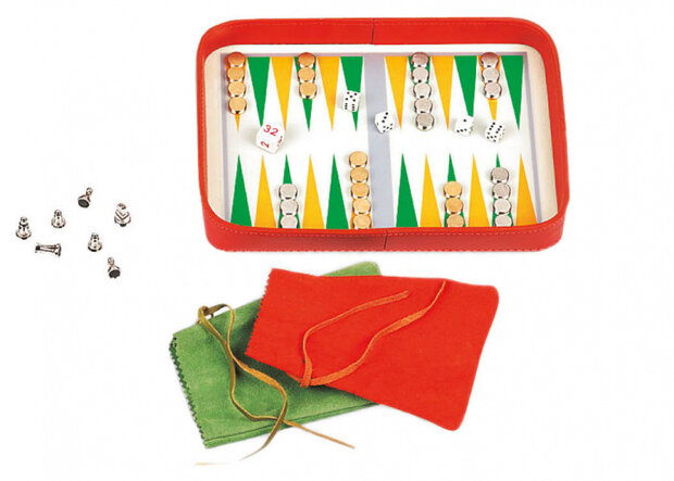 spellenset 27,5 x 24 x 5,3 cm oranje/groen 5-delig