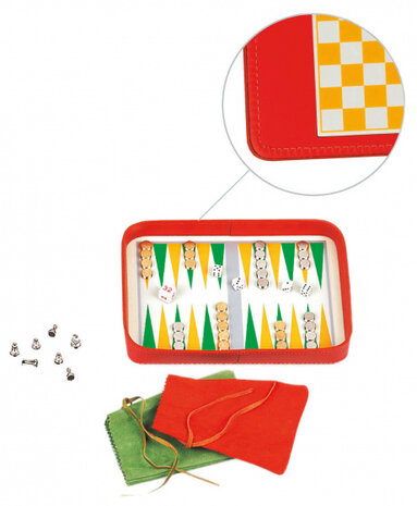 spellenset 27,5 x 24 x 5,3 cm oranje/groen 5-delig