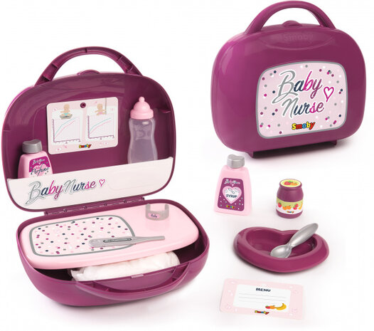 verzorgingskoffer Baby Nurse junior roze 13-delig