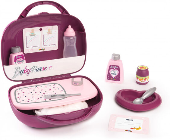 verzorgingskoffer Baby Nurse junior roze 13-delig