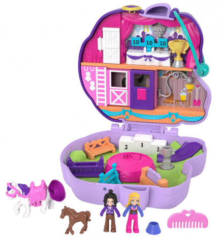 speelset Paardenshow junior 9 x 11,3 cm paars 7-delig