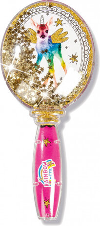 haarborstel Rainbow Pets meisjes 21 x 8 x 4 cm roze/goud