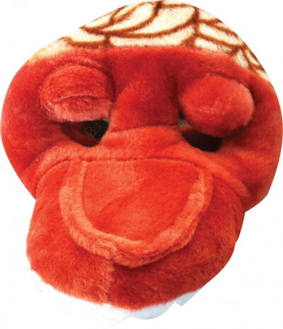 knuffel T-Rex hoofdband 17 cm pluche oranje