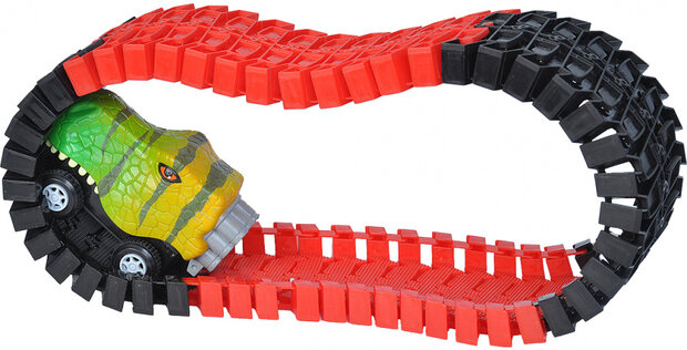 lanceerbaan T-Rex junior rood/zwart 61-delig