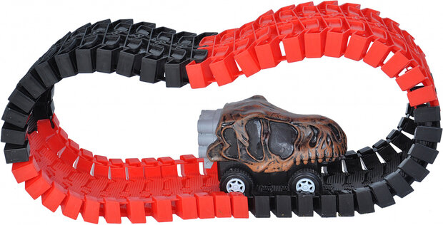 lanceerbaan T-Rex junior zwart/rood 61-delig