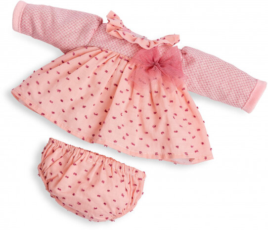 poppenjurkje Laura 38 cm textiel zachtroze 2-delig