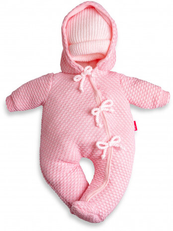 poppenpyjama New Born 45 cm textiel roze 2-delig