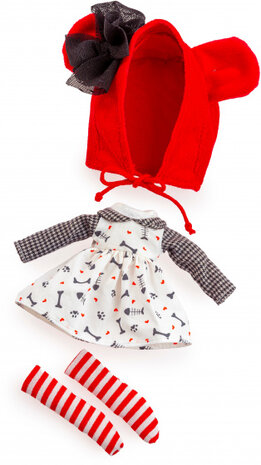 poppenkleding Marianela Weber 32 cm rood/wit 3-delig
