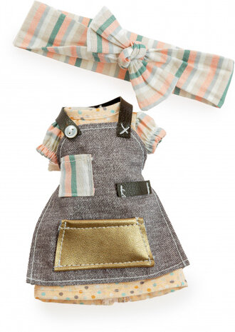 poppenkleding Elizabeth Reig 32 cm textiel grijs 2-delig