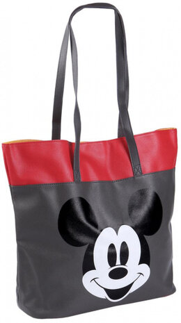 handtas Mickey 15 liter 38 x 32 cm PU grijs/rood