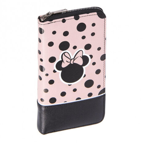 portemonnee Minnie Mouse 19 x 10 cm roze/zwart