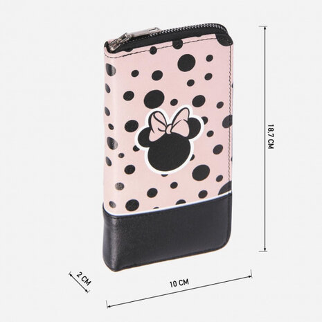 portemonnee Minnie Mouse 19 x 10 cm roze/zwart