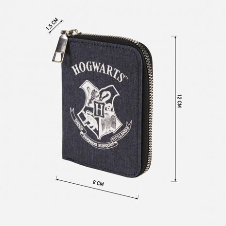 portmonnee Harry Potter: Hogwarts 12 x 9 cm grijs
