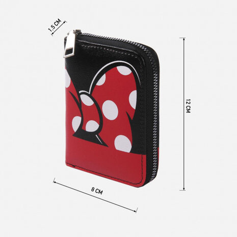 portemonnee Minnie Mouse 12 cm polyurethaan rood/zwart