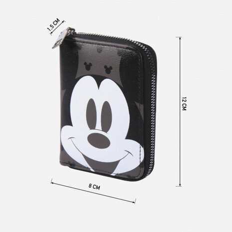 portemonnee Mickey Mouse 12 cm polyurethaan zwart