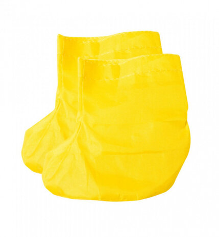 poppenregenkleding 28-35 cm polyester blauw/geel 3-delig