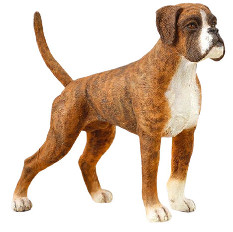 speelfiguur hond Boxer 8,6 cm ABS bruin/wit