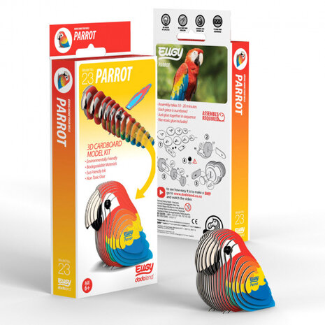 modelbouwset Parrot junior 4,8 x 5,6 cm karton 7-delig
