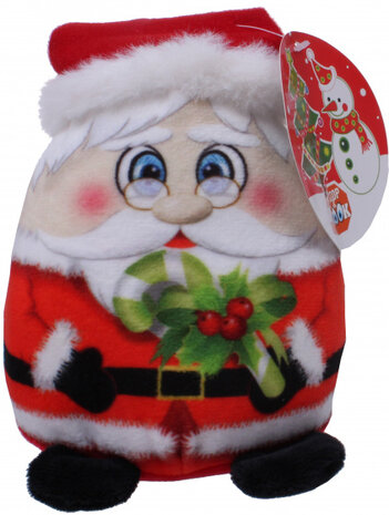 knuffel Christmas kerstman 14 cm pluche rood
