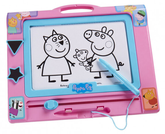 tekenbord Peppa Pig magnetisch junior roze 5-delig