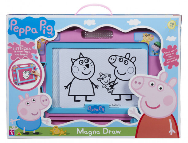tekenbord Peppa Pig magnetisch junior roze 5-delig