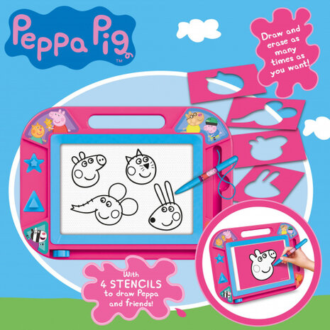 tekenbord Peppa Pig magnetisch junior roze 5-delig