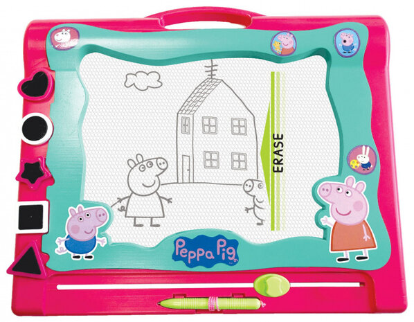 tekenbord Peppa Pig magnetisch junior roze 6-delig