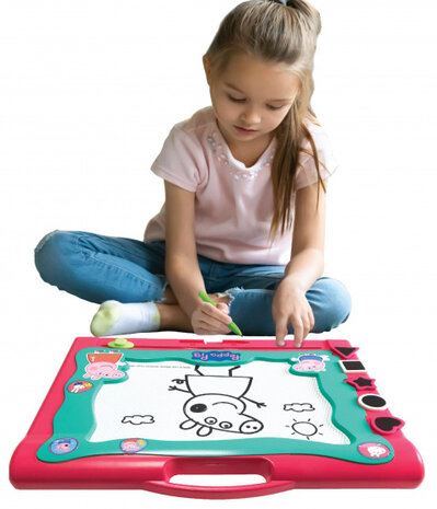 tekenbord Peppa Pig magnetisch junior roze 6-delig