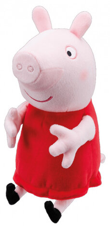 knuffel Peppa Pig junior 24 cm pluche roze/rood