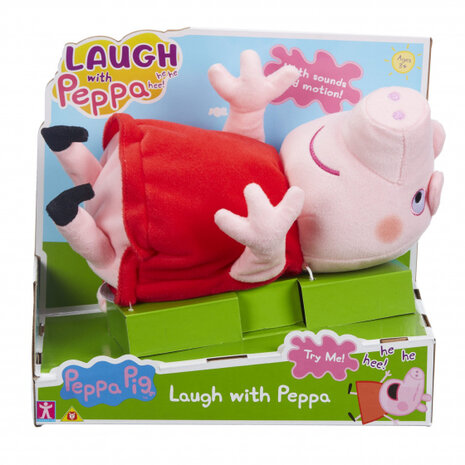 knuffel Peppa Pig junior 24 cm pluche roze/rood