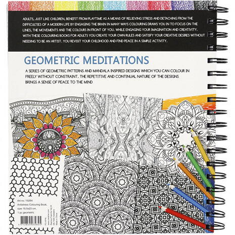 kleurboek Geometric Meditations 19,5 x 23 cm papier