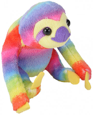 knuffelluiaard Pocketkins regenboog 17 cm pluche