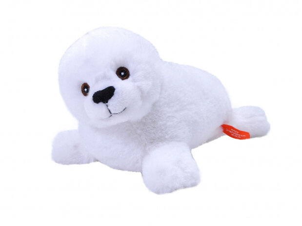 knuffel zeehond junior 23 x 9 cm pluche wit