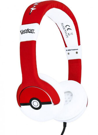 koptelefoon Pok&eacute;mon Pokeball junior 15,5 cm 20W rood/wit