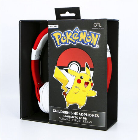 koptelefoon Pok&eacute;mon Pokeball junior 15,5 cm 20W rood/wit