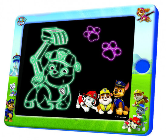 tekenbord Paw Patrol lichtgevend led blauw 4-delig
