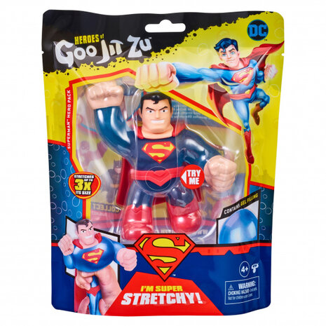 stretchfiguur DC Superman 14,5 x 13,5 cm rubber blauw