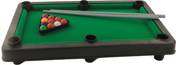 pool- en biljartspel&nbsp;37,5 x 23,5 cm groen 14-delig
