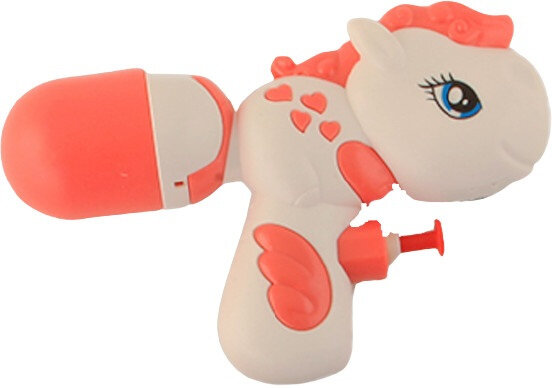 waterpistool paard junior 15 cm wit/koraalrood