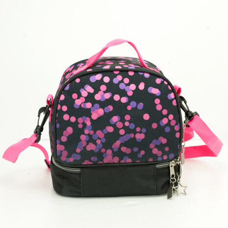 schoudertas meisjes 6 liter 15,5 x 19 x 21 cm textiel zwart