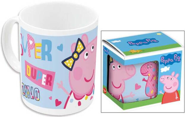mok Peppa Pig meisjes 325 ml keramiek wit/lichtblauw