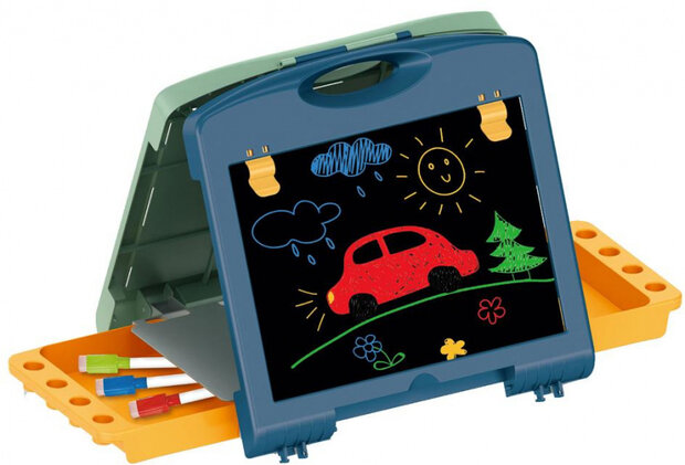 tekenbord junior 54,5 x 32 x 33,5 cm blauw/groen 40-delig