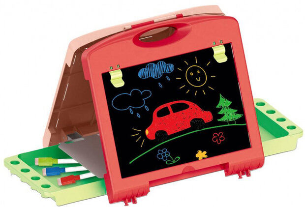 tekenbord junior 54,5 x 32 x 33,5 cm rood/roze 40-delig
