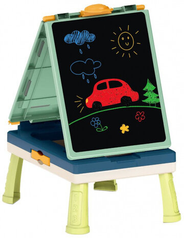 tekenbord junior 38,5 x 29 x 50 cm groen/blauw 44-delig