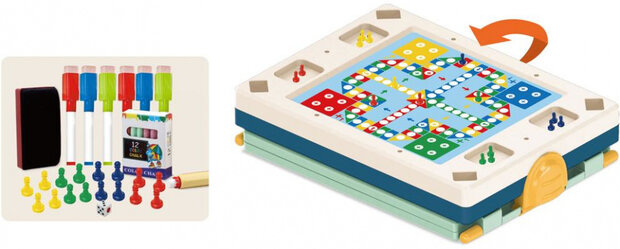 tekenbord junior 38,5 x 29 x 50 cm groen/blauw 44-delig