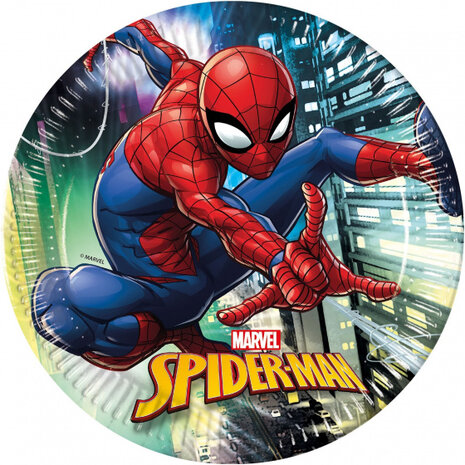 feestborden Spider-Man Team Up 23 cm karton rood 8 stuks