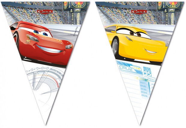 vlaggenlijn Cars 3 junior 230 cm wit/geel/rood