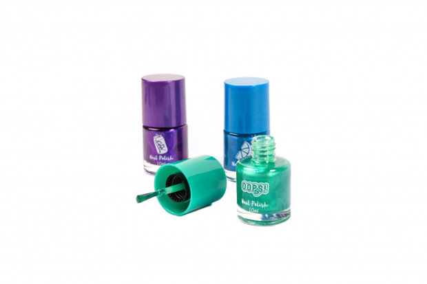 nagellak meisjes 10 ml blauw/paars/groen 3 stuks