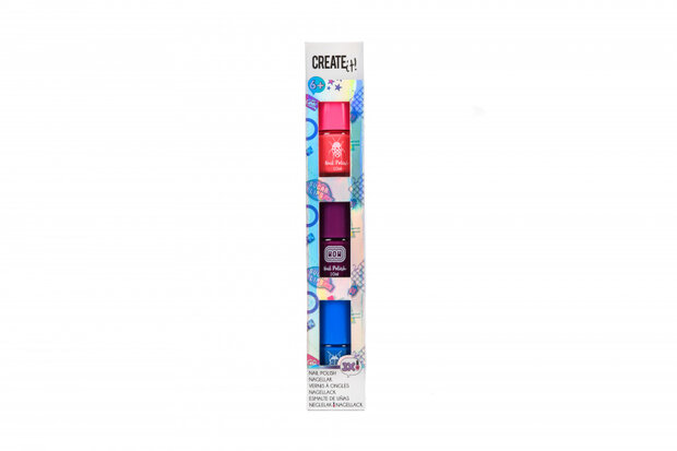 nagellak meisjes 10 ml roze/paars/blauw 3 stuks